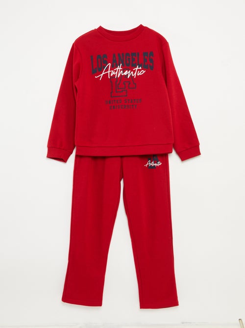 Conjunto de sudadera + pantalón estilo campus - 2 piezas - Kiabi