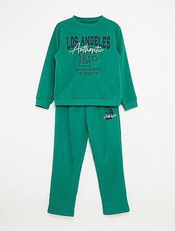 Conjunto de sudadera + pantalón estilo campus - 2 piezas