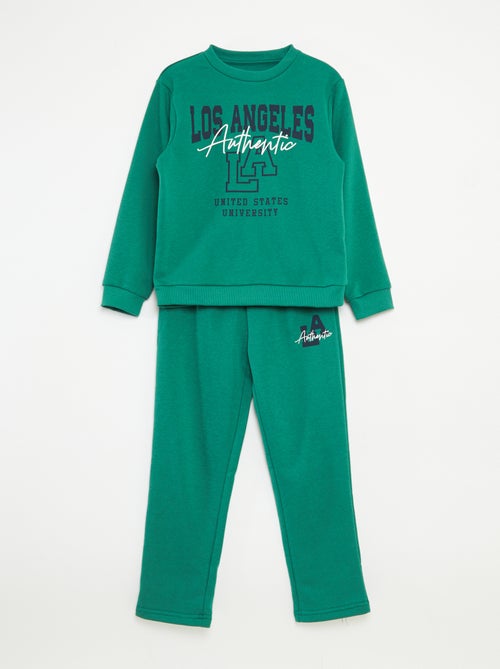 Conjunto de sudadera + pantalón estilo campus - 2 piezas - Kiabi