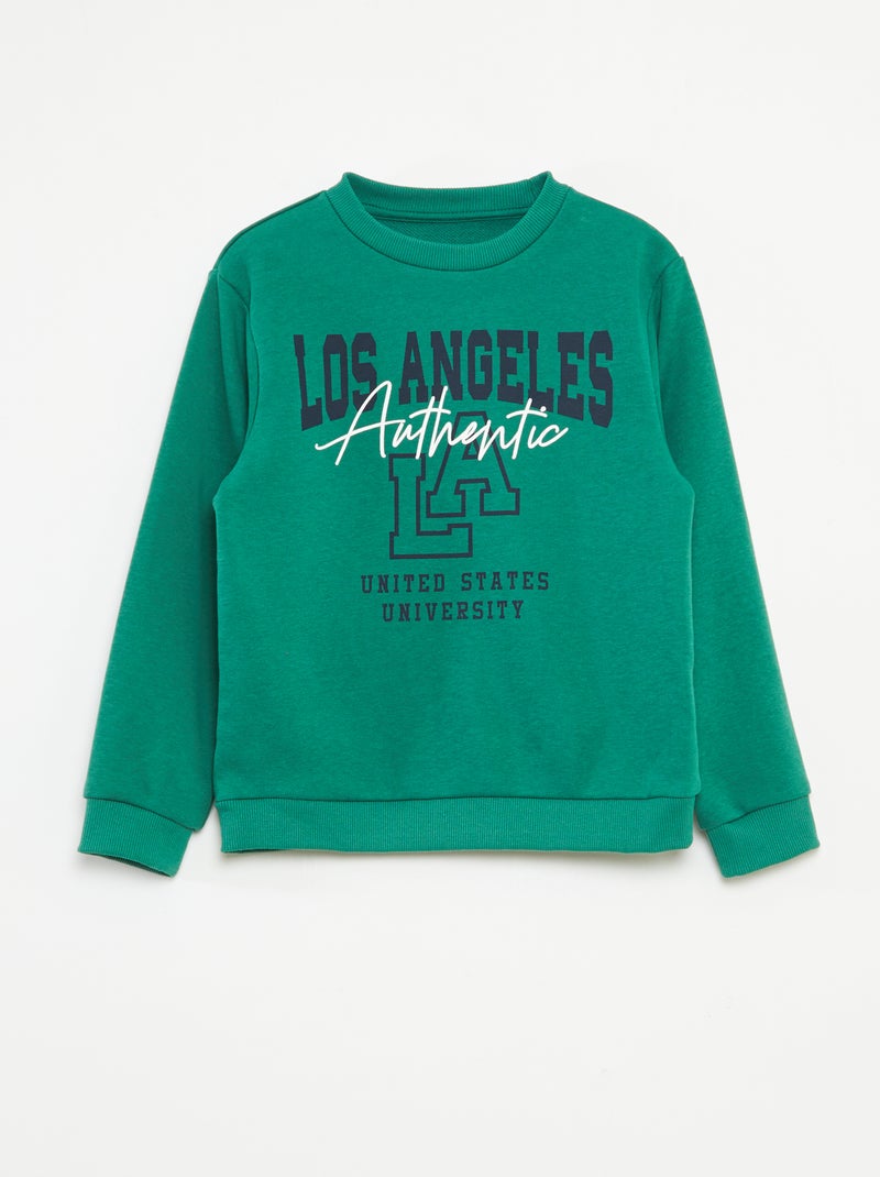 Conjunto de sudadera + pantalón estilo campus - 2 piezas Verde - Kiabi