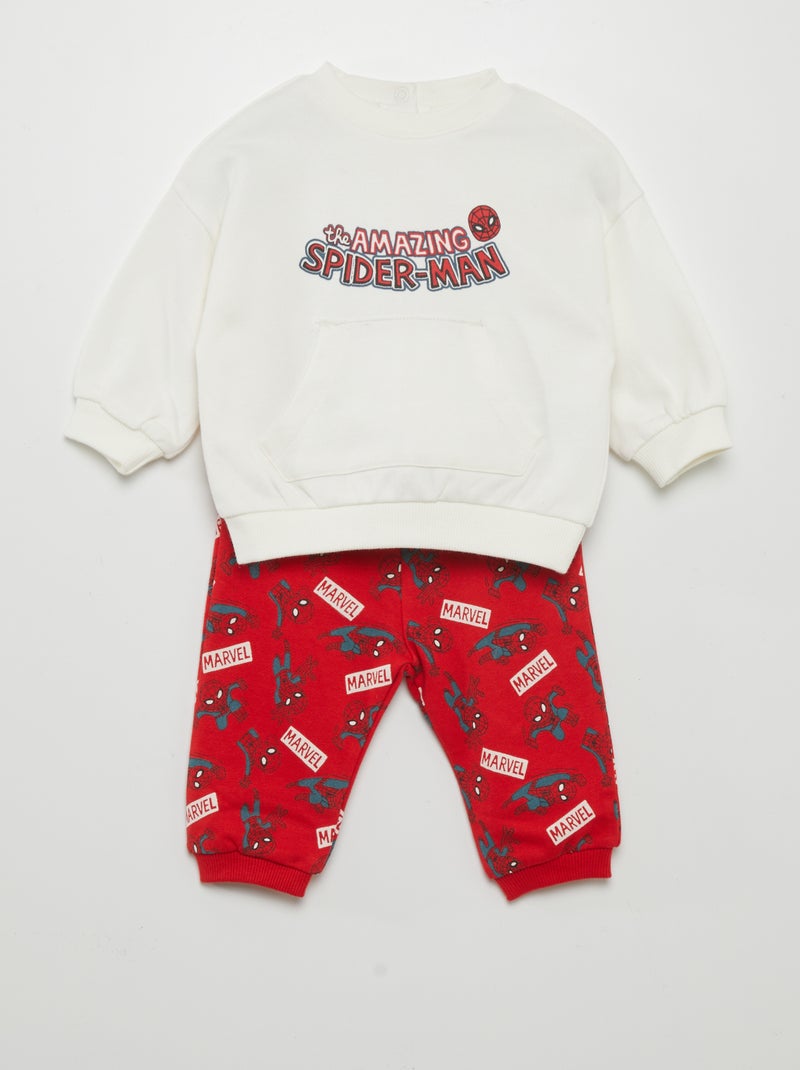 Conjunto de sudadera + pantalón 'Spiderman' - 2 piezas BLANCO - Kiabi