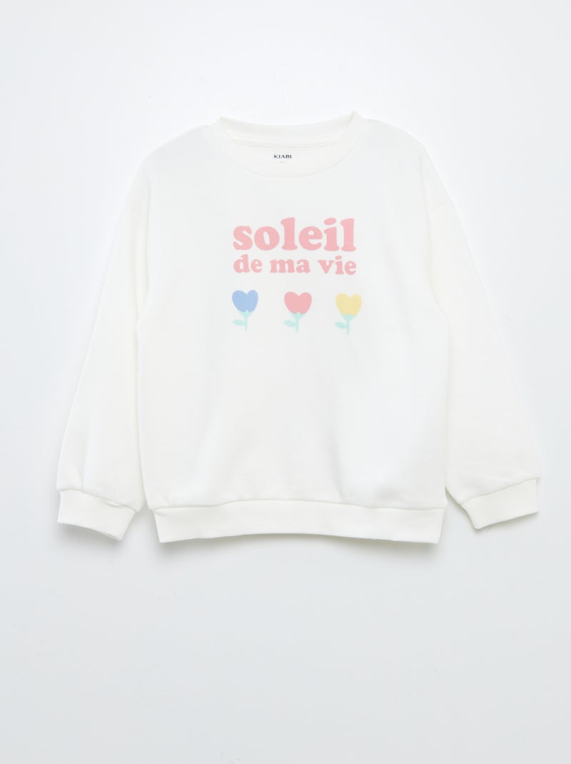 Conjunto de sudadera + short ciclista estampado BLANCO - Kiabi