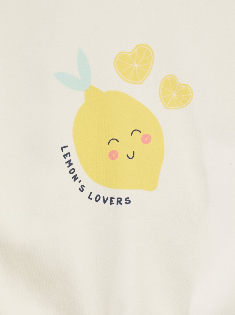 Conjunto de sudadera + short estampado - 2 piezas BLANCO - Kiabi