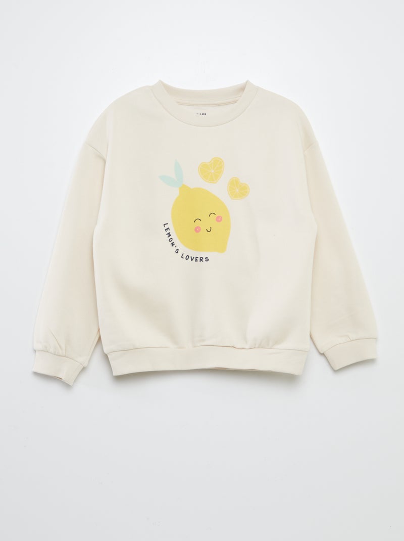 Conjunto de sudadera + short estampado - 2 piezas BLANCO - Kiabi