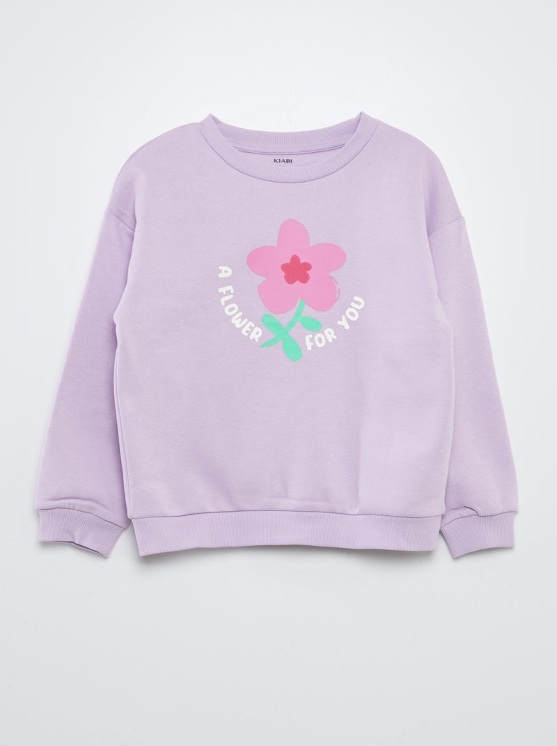 Conjunto de sudadera + short estampado - 2 piezas PURPURA - Kiabi