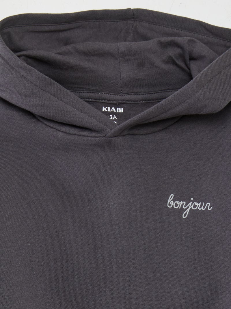 Conjunto de sudadera y legging de canalé - 2 piezas GRIS - Kiabi