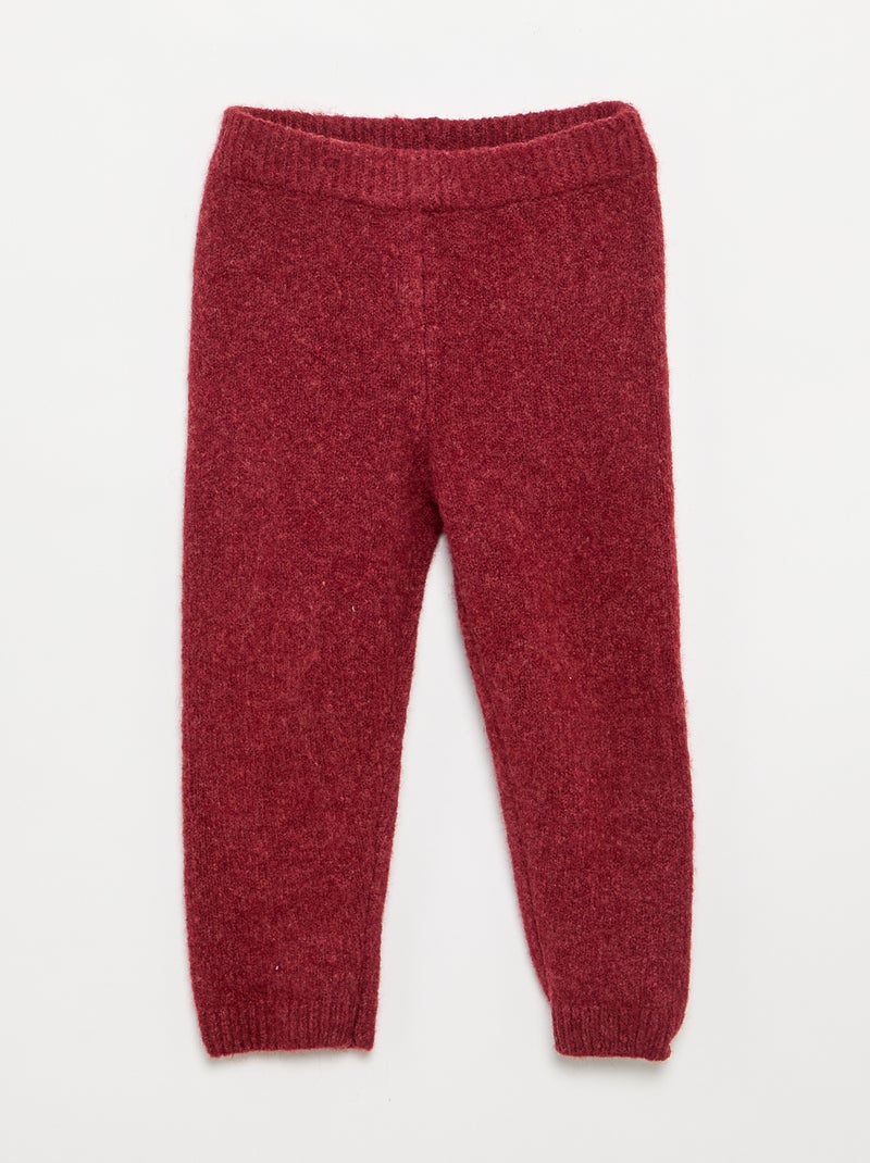 Conjunto de sudadera y legging de punto - 2 piezas Rojo - Kiabi
