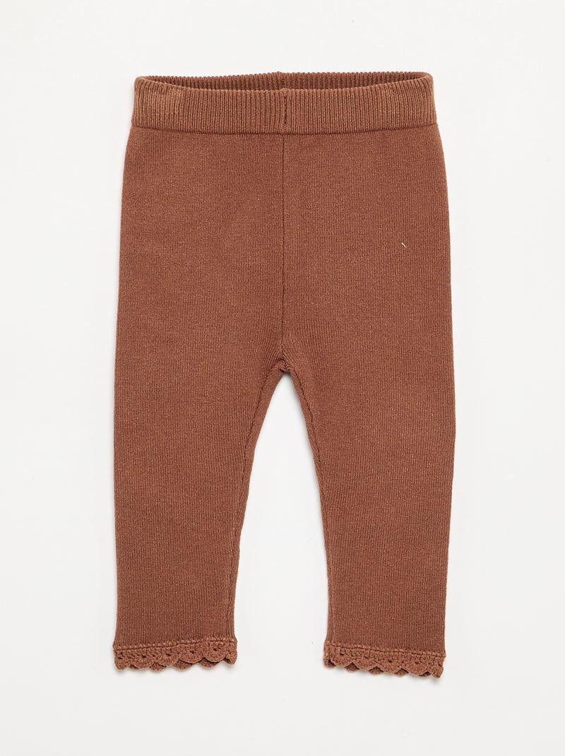 Conjunto de sudadera y legging de punto compacto - 2 piezas Marron - Kiabi
