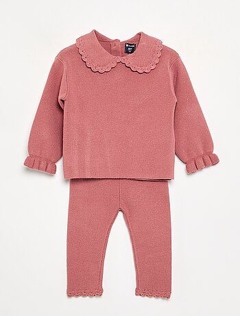 Conjunto de sudadera y legging de punto compacto - 2 piezas