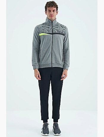 Conjunto de sudadera y pantalón con estampado y cuello con cremallera tommy