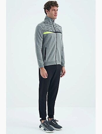 Conjunto de sudadera y pantalón con estampado y cuello con cremallera tommy