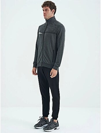 Conjunto de sudadera y pantalón con estampado y cuello con cremallera tommy