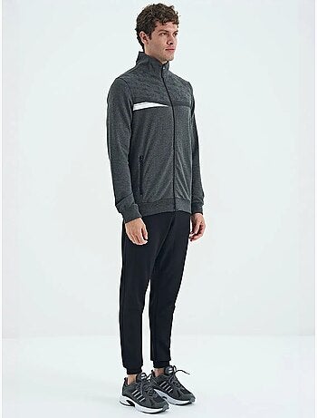 Conjunto de sudadera y pantalón con estampado y cuello con cremallera tommy
