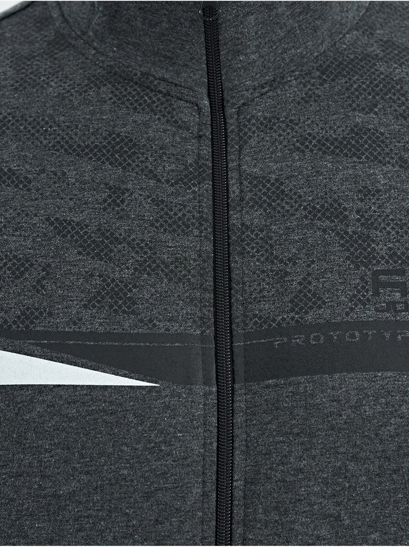 Conjunto de sudadera y pantalón con estampado y cuello con cremallera tommy Gris negro - Kiabi