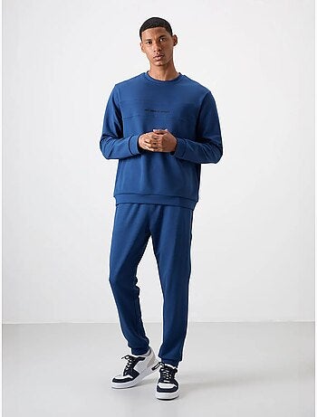 Conjunto de sudadera y pantalón de forro polar estampado tommy