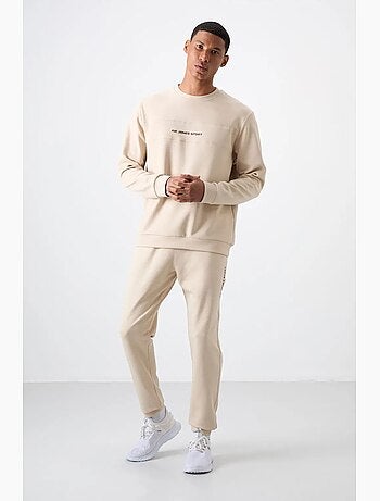 Conjunto de sudadera y pantalón de forro polar estampado tommy