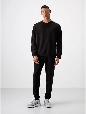 Conjunto de sudadera y pantalón de forro polar estampado tommy