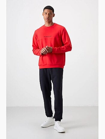Conjunto de sudadera y pantalón de forro polar estampado tommy