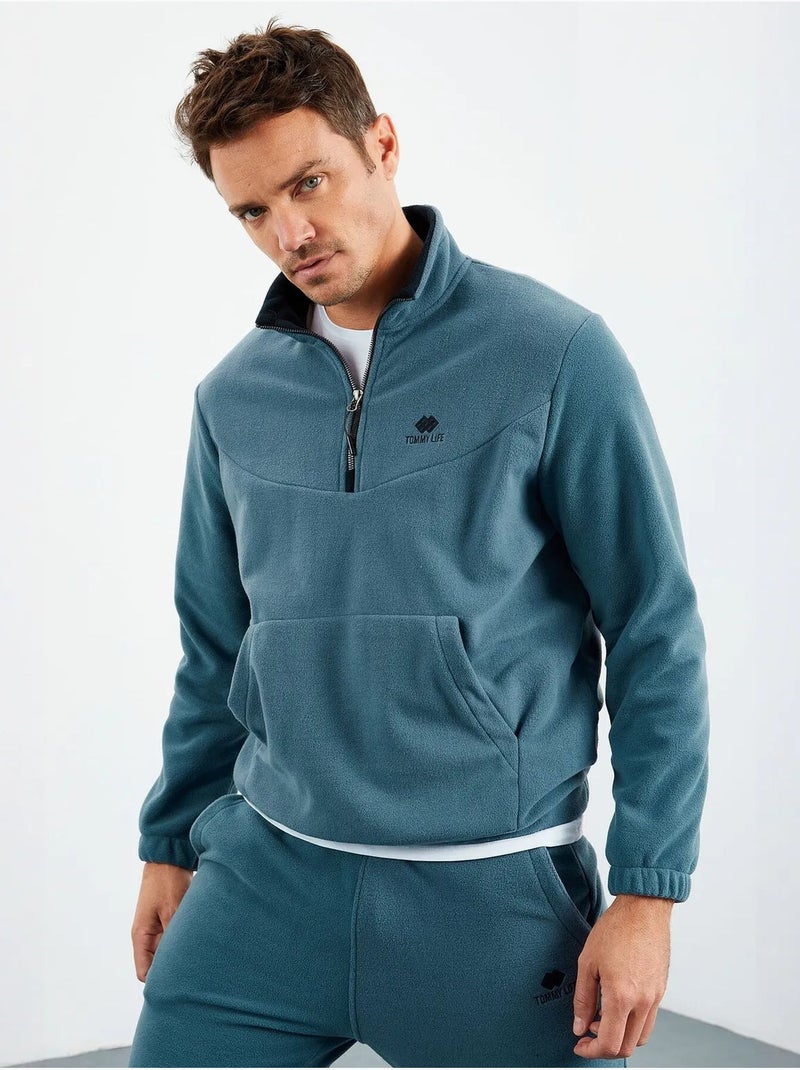 Conjunto de sudadera y pantalón de poliéster para hombre tommy Azul petróleo - Kiabi