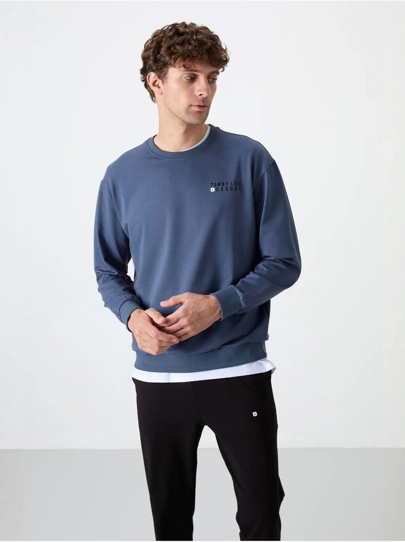 Conjunto de sudadera y pantalón oversize cuello redondo tommy Azul - Kiabi