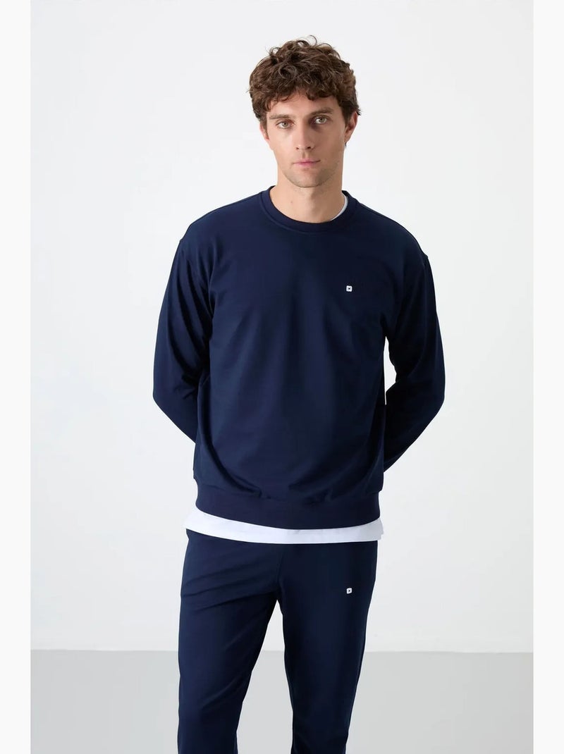 Conjunto de sudadera y pantalón oversize cuello redondo tommy Azul marino - Kiabi