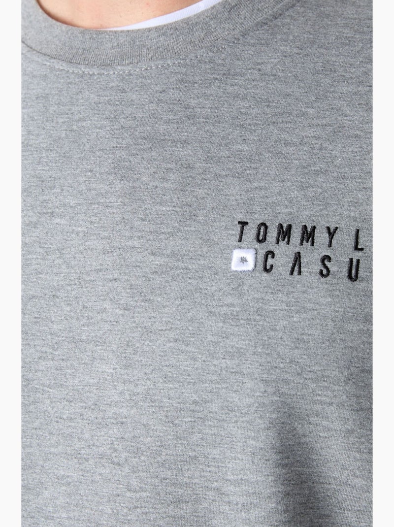Conjunto de sudadera y pantalón oversize cuello redondo tommy Gris claro - Kiabi