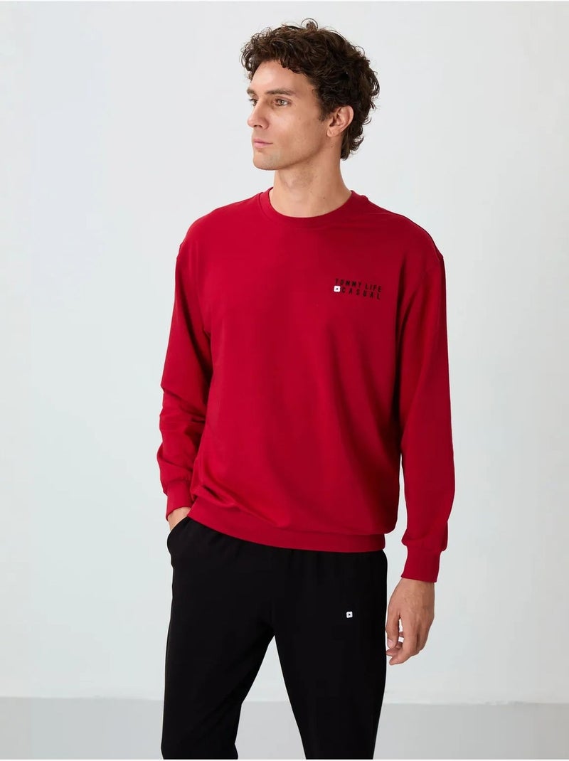 Conjunto de sudadera y pantalón oversize cuello redondo tommy Rojo - Kiabi