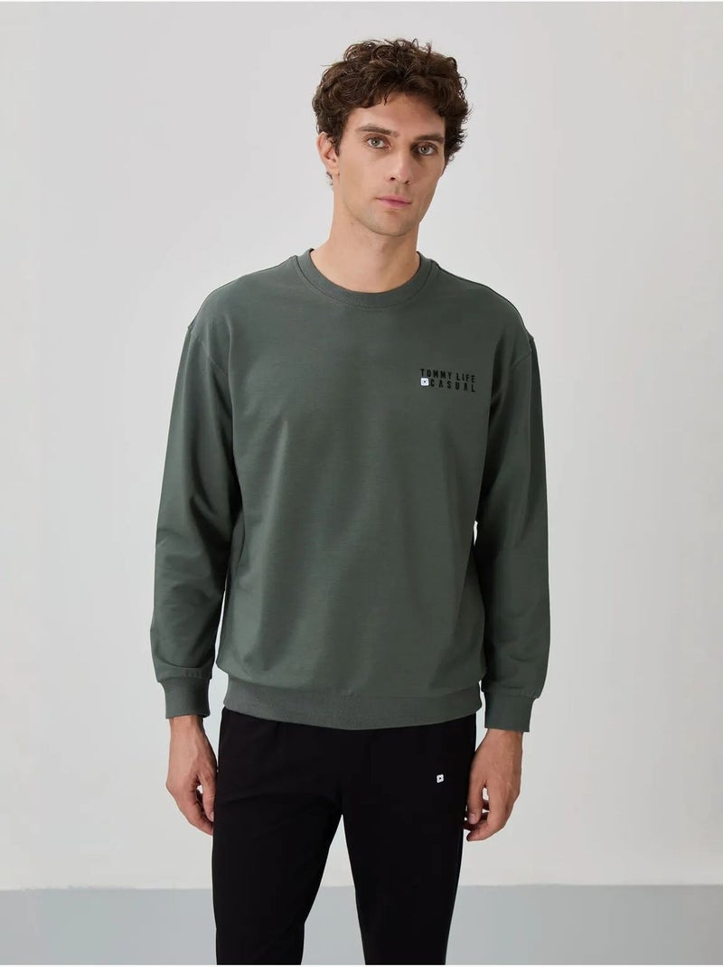 Conjunto de sudadera y pantalón oversize cuello redondo tommy Verde oscuro - Kiabi