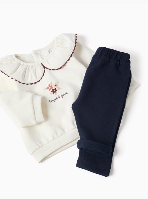 Conjunto de sudadera y pantalones de chándal perchados - Kiabi Conjunto de sudadera y pantalones de chándal perchados - Kiabi