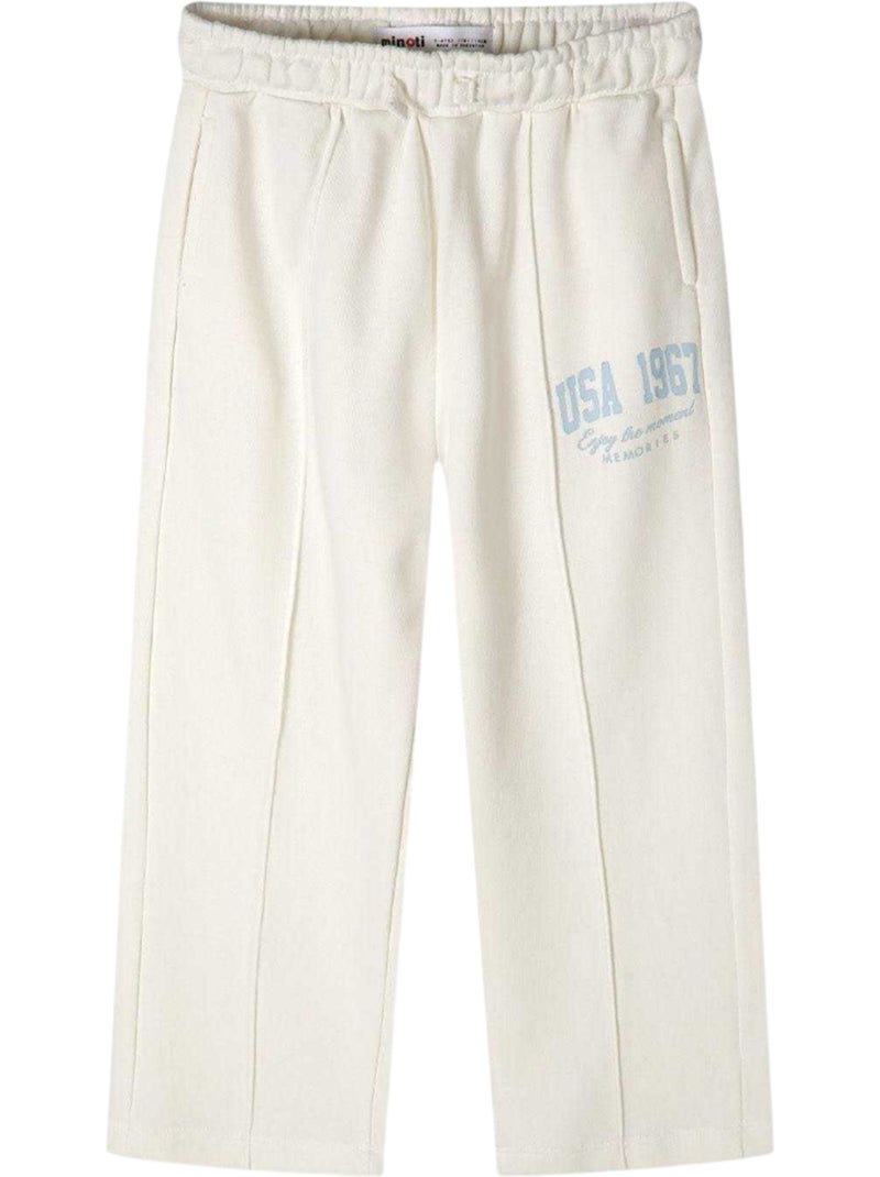 Conjunto de sudadera y pantalones deportivos diseño texto niñas - minoti Blanco - Kiabi