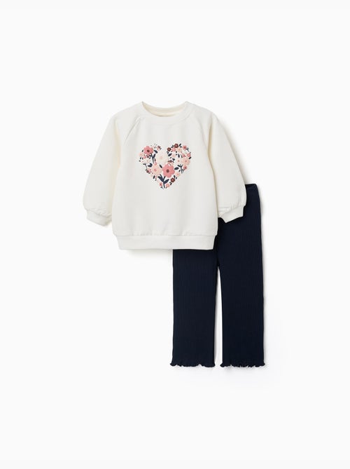 Conjunto de sudadera y un pantalón de algodón - Kiabi Conjunto de sudadera y un pantalón de algodón - Kiabi