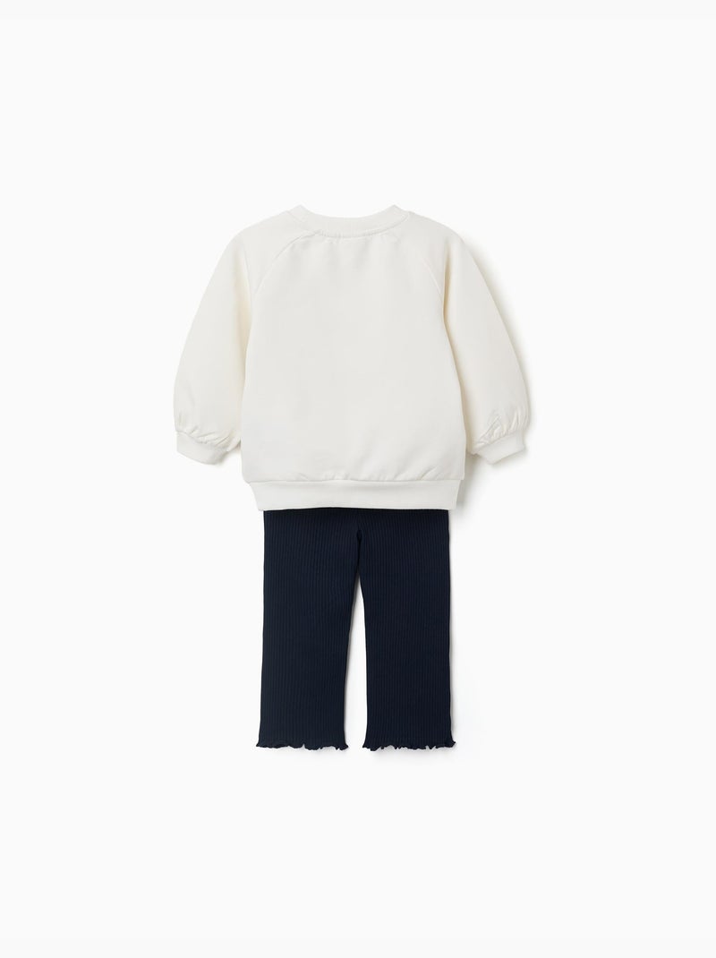 Conjunto de sudadera y un pantalón de algodón Blanco - Kiabi