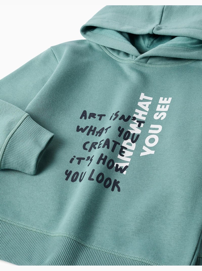 Conjunto de sudadera y un pantalón perchados con estampado Verde claro - Kiabi