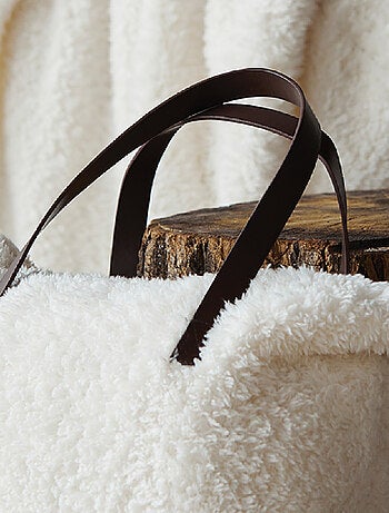 Conjunto de tela escocesa Sherpa y bolso