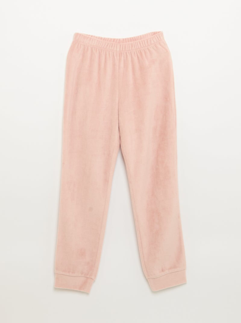 Conjunto de terciopelo - pijama de 'Navidad' de 2 piezas + antifaz para dormir Rosa - Kiabi