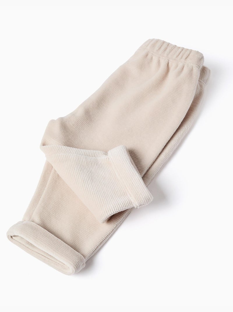 Conjunto de terciopelo acanalado Gris claro - Kiabi