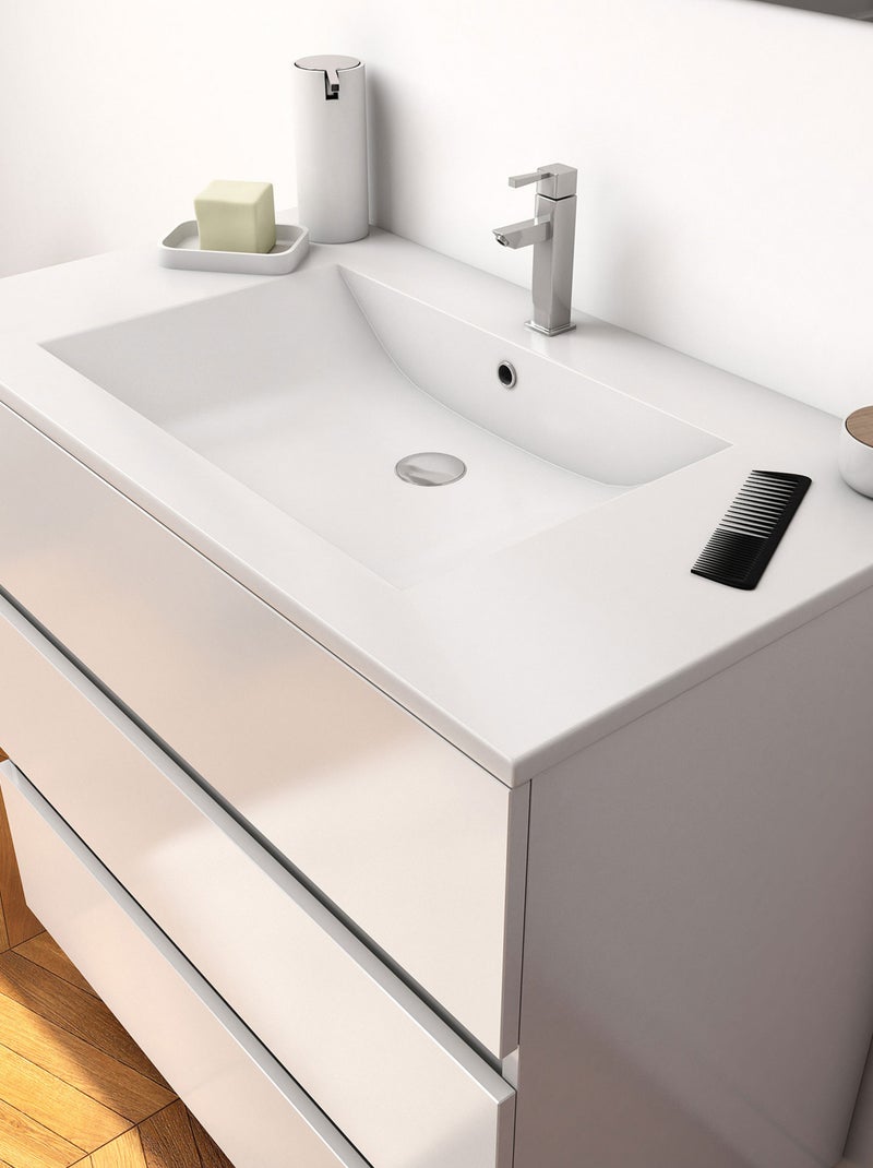 Conjunto de tocador y espejo LED Blanco - Kiabi