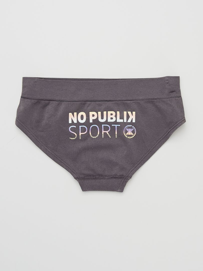 Conjunto de top + braguita 'No Publik' antractita - Kiabi