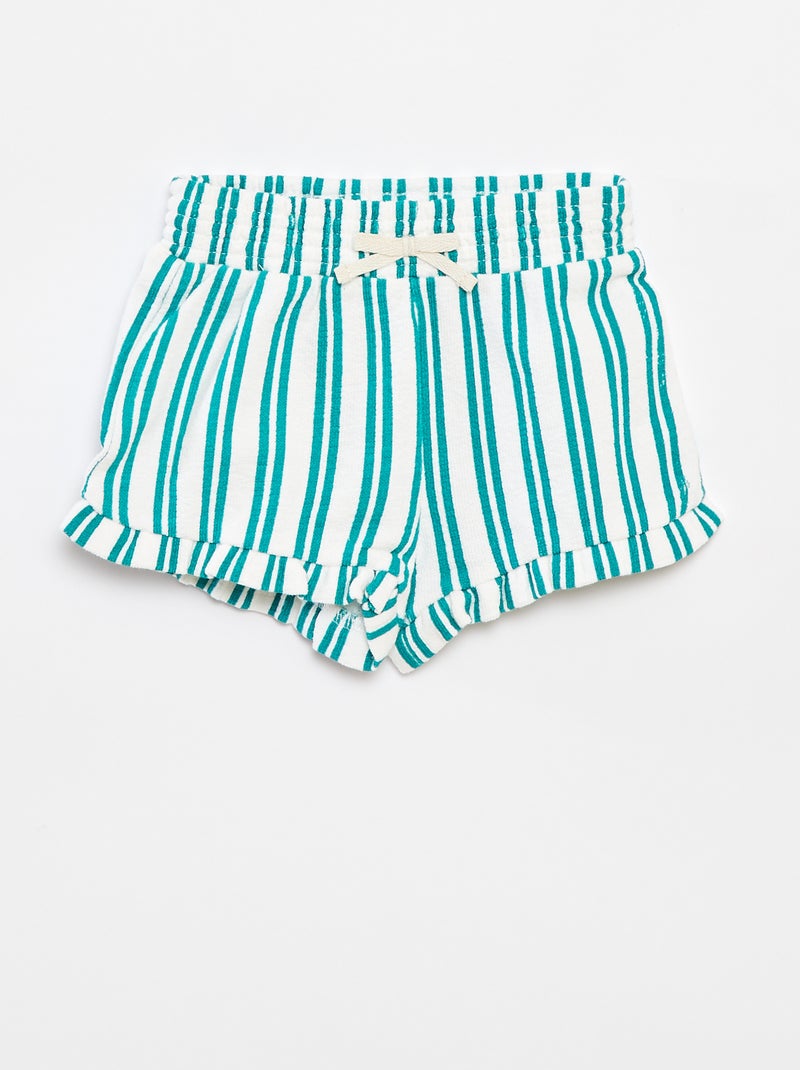 Conjunto de top de tirantes + Pantalón corto de rayas  - 2 piezas VERDE - Kiabi