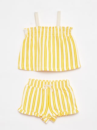 Conjunto de top de tirantes + short de rayas  - 2 piezas