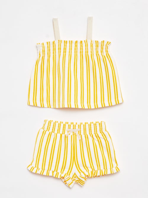Conjunto de top de tirantes + short de rayas  - 2 piezas - Kiabi