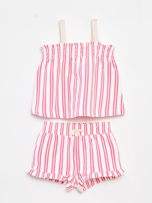 Conjunto de top de tirantes + short de rayas  - 2 piezas - Kiabi