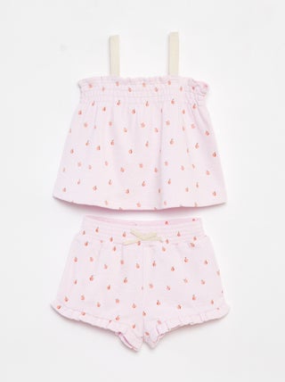 Conjunto de top de tirantes + short de rayas  - 2 piezas