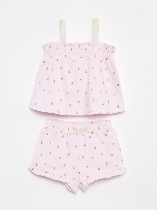 Conjunto de top de tirantes + short de rayas  - 2 piezas - Kiabi