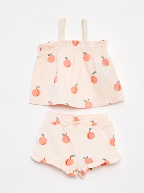 Conjunto de top de tirantes + short de rayas  - 2 piezas - Kiabi