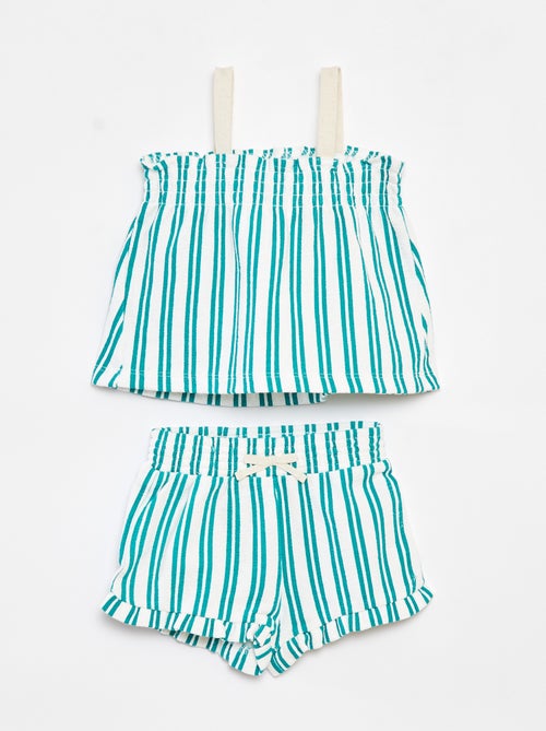 Conjunto de top de tirantes + short de rayas  - 2 piezas - Kiabi