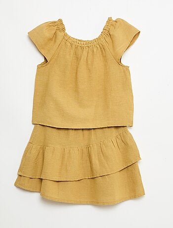 Conjunto top y falda canvas