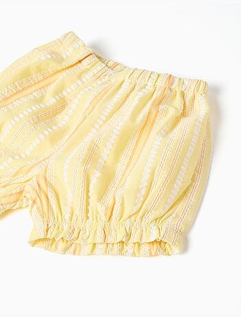 Conjunto de top y pantalón corto de algodón a rayas
