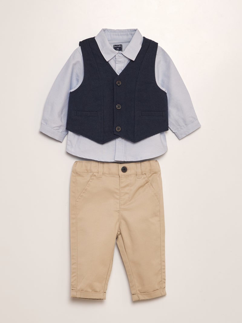 Conjunto de traje - 3 piezas AZUL - Kiabi