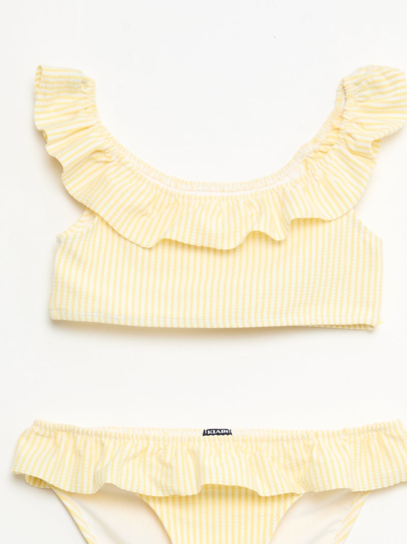 Conjunto de traje de baño top + braguita - 2 piezas Amarillo - Kiabi